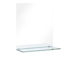 Espejo de pared con estante de vidrio templado 20x40 cm ES124835
