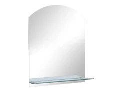 Espejo de pared con estante de vidrio templado 30x50 cm ES148680