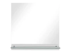 Espejo de pared con estante de vidrio templado 40x40 cm ES554294