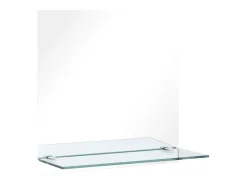 Espejo de pared con estante de vidrio templado 50x50 cm ES351569