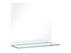 Espejo de pared con estante de vidrio templado 60x60 cm ES578197