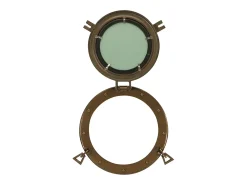 Espejo de pared con forma de ojo de buey Ø30 cm aluminio y cristal