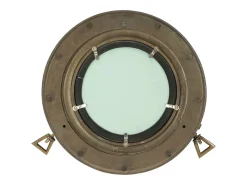 Espejo de pared con forma de ojo de buey Ø30 cm aluminio y cristal