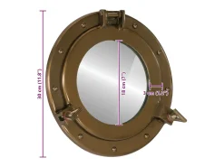 Espejo de pared con forma de ojo de buey Ø30 cm aluminio y cristal