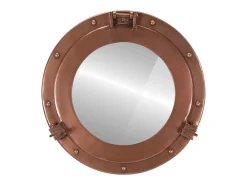 Espejo de pared con forma de ojo de buey Ø38 cm aluminio y cristal