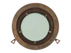 Espejo de pared con forma de ojo de buey Ø38 cm aluminio y cristal