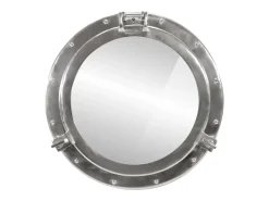 Espejo de pared con forma de ojo de buey Ø50 cm aluminio y cristal