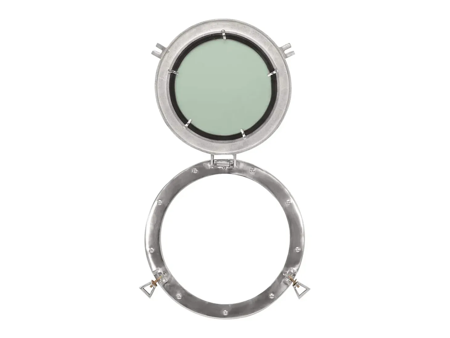 Espejo de pared con forma de ojo de buey Ø38 cm aluminio y cristal