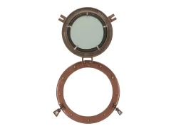 Espejo de pared con forma de ojo de buey Ø30 cm aluminio y cristal