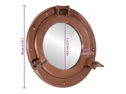 Espejo de pared con forma de ojo de buey Ø30 cm aluminio y cristal