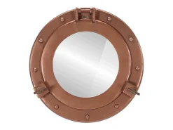 Espejo de pared con forma de ojo de buey Ø30 cm aluminio y cristal