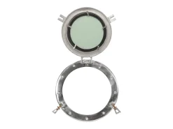 Espejo de pared con forma de ojo de buey Ø30 cm aluminio y cristal