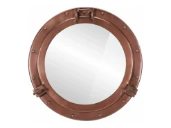 Espejo de pared con forma de ojo de buey Ø50 cm aluminio y cristal