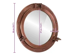 Espejo de pared con forma de ojo de buey Ø50 cm aluminio y cristal