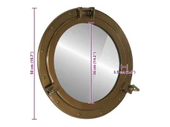 Espejo de pared con forma de ojo de buey Ø50 cm aluminio y cristal