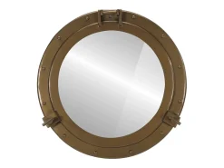 Espejo de pared con forma de ojo de buey Ø50 cm aluminio y cristal