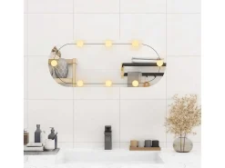 Espejo de pared con luces LED 30x70 cm cristal ovalado