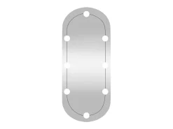 Espejo de pared con luces LED 30x70 cm cristal ovalado