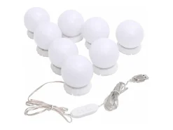 Espejo de pared con luces LED Cristal Redondo