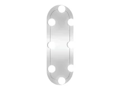 Espejo de pared con luces LED 15x40 cm cristal ovalado