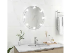 Espejo de pared con luces LED Cristal Redondo