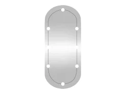 Espejo de pared con luces LED 25x60 cm cristal ovalado