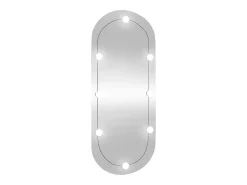 Espejo de pared con luces LED 45x100 cm cristal ovalado
