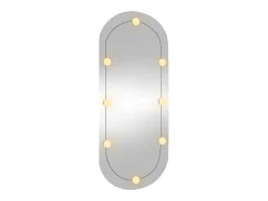 Espejo de pared con luces LED 45x100 cm cristal ovalado