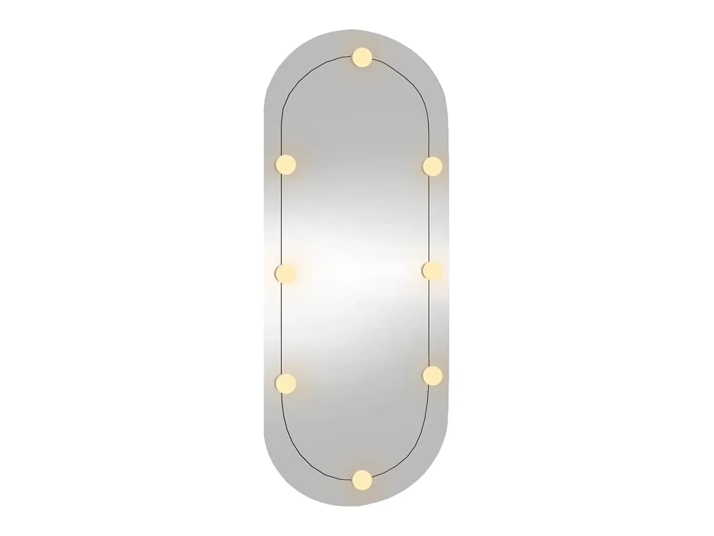 Espejo de pared con luces LED 45x100 cm cristal ovalado