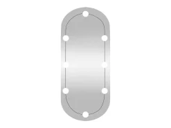 Espejo de pared con luces LED 35x80 cm cristal ovalado