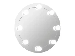 Espejo de pared con luces LED redondo de vidrio ES312264