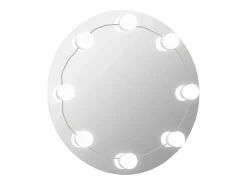 Espejo de pared con luces LED redondo de vidrio ES111492