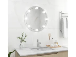 Espejo de pared con luces LED redondo de vidrio ES666862