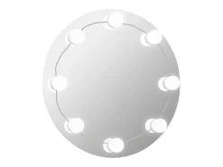 Espejo de pared con luces LED redondo de vidrio ES666862