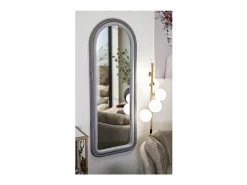 Espejo de pared con marco arqueado de tela 160x60x4 cm Cloe - Gris