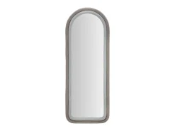 Espejo de pared con marco arqueado de tela 160x60x4 cm Cloe - Gris