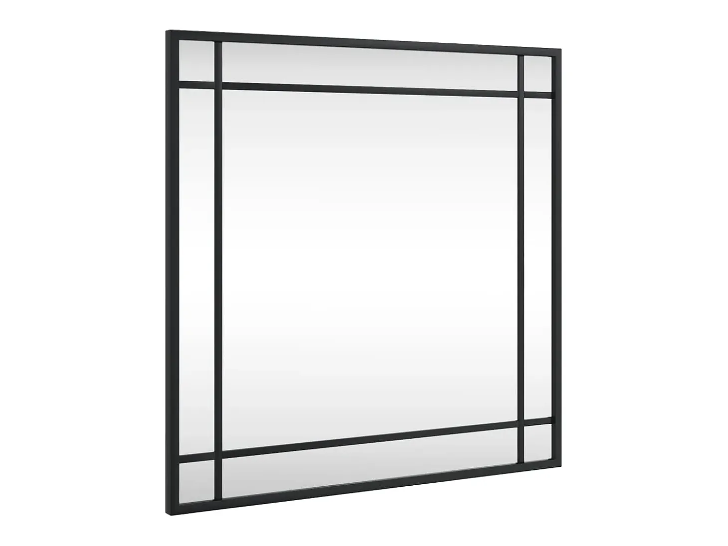 Espejo de pared cuadrado de hierro negro 50x50 cm ES480835