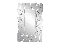 Espejo de pared de acero inoxidable y cristal - Ancho 120 x Alt. 76 cm - Plateado - UYUNI