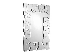 Espejo de pared de acero inoxidable y cristal - Ancho 120 x Alt. 76 cm - Plateado - UYUNI
