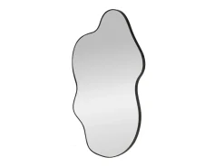 Espejo de pared de aluminio cepillado negro de 56 x 90 cm Ely