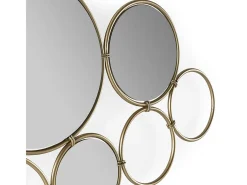 Espejo de pared de diseño LIMO en metal dorado - L 100 x H 57 cm