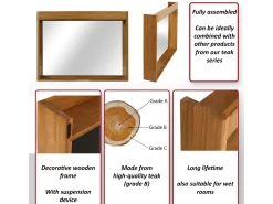 Espejo de pared de teca MCW-M75