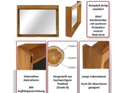 Espejo de pared de teca MCW-M75