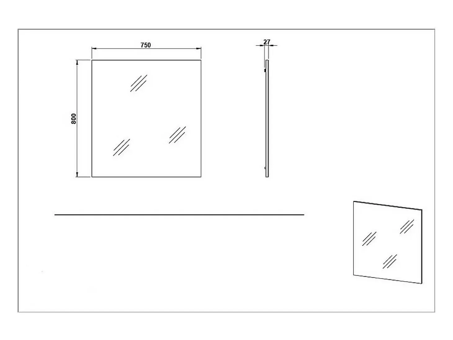 Espejo de pared diseño contorno roble 74x80 Agul
