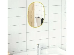 Espejo de pared dorado 30x25 cm
