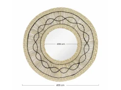 Espejo de Pared en Algas Marinas Redondo Bask Natural Ø55cm Thinia Home