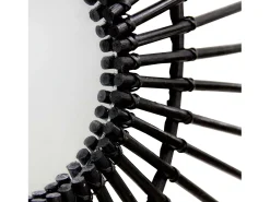 Espejo de Pared en Ratán Ovalado Deko Negro 80cm Thinia Home