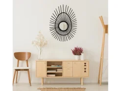 Espejo de Pared en Ratán Ovalado Deko Negro 80cm Thinia Home