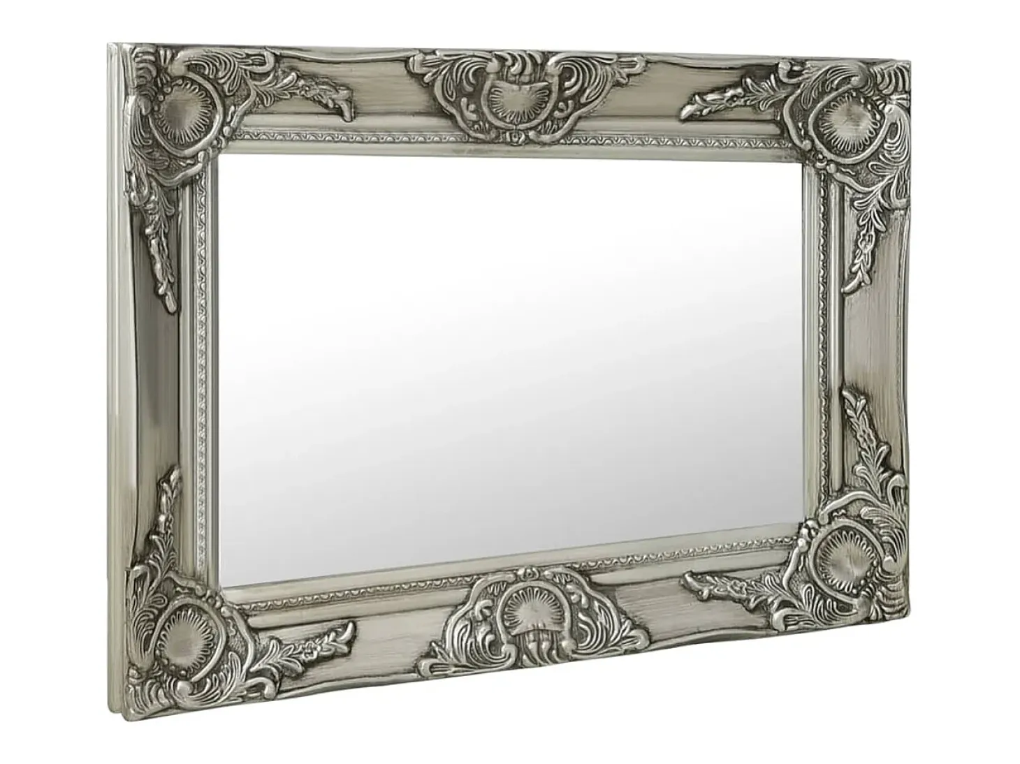 Espejo de pared estilo barroco 60x40 cm Plata