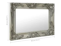 Espejo de pared estilo barroco 60x40 cm Plata